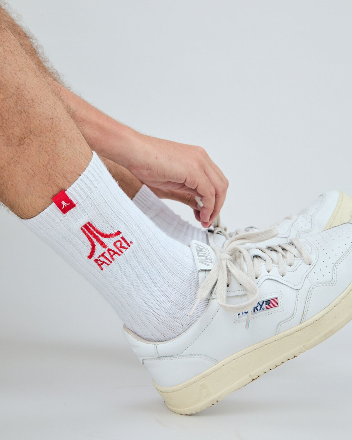 Atari logo socks white