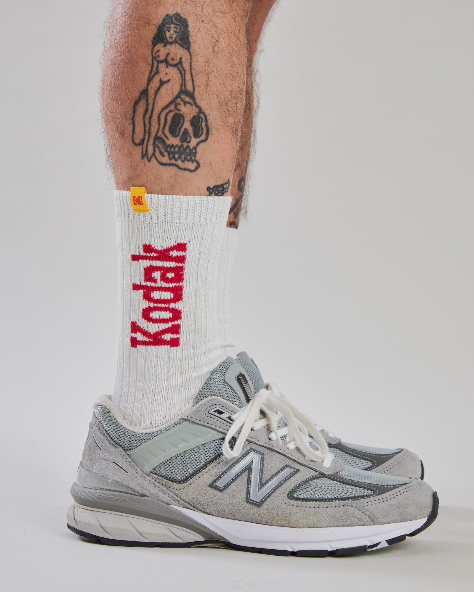 Kodak Jacquard Ribbed Socks Ecru