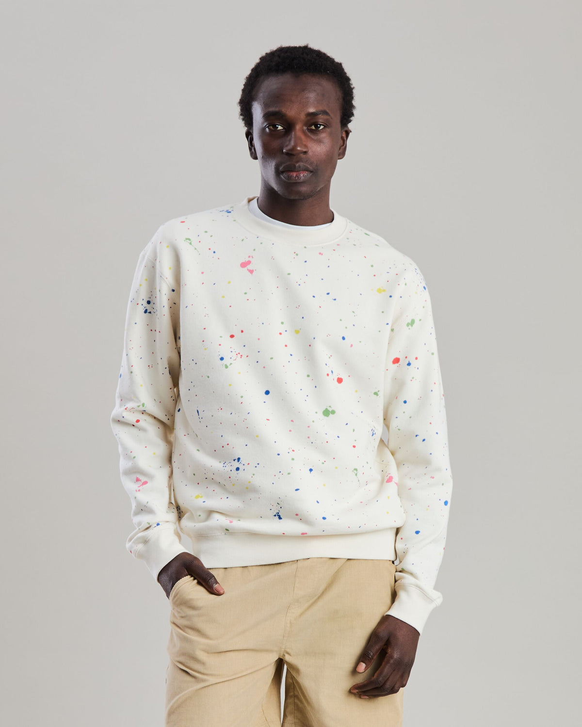 Splash Paint Sweatshirt Ecru