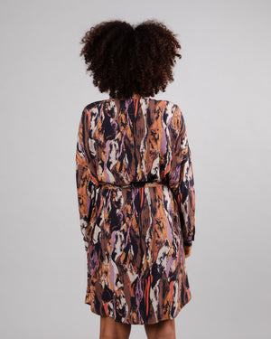 Etna Oversized Mao Dress Brown